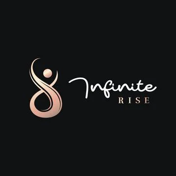 Infinity human gold logo on black background Stock Illustration