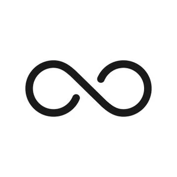 Infinity icon. Black silhouette vector Stock Illustration