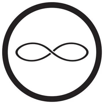 Infinity icon black white Stockillustratie