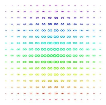 Infinity Icon halftone Spectral effect Illustrazione stock