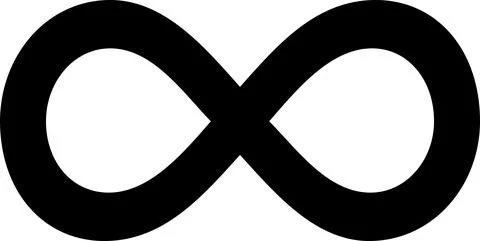 Infinity icon isolated on white background Illustrazione stock