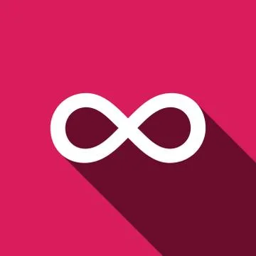 The infinity icon with long shadow イラスト素材