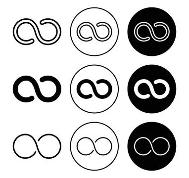 Infinity icon Outline flat Icon Stock Illustration