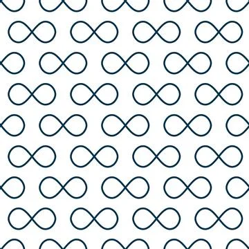 Infinity icon seamless pattern background. Ornament can be used for gift wrap Illustrazione stock
