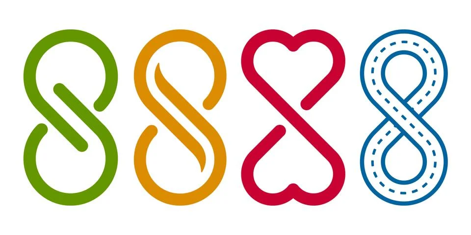 Infinity icon set Stock Illustration