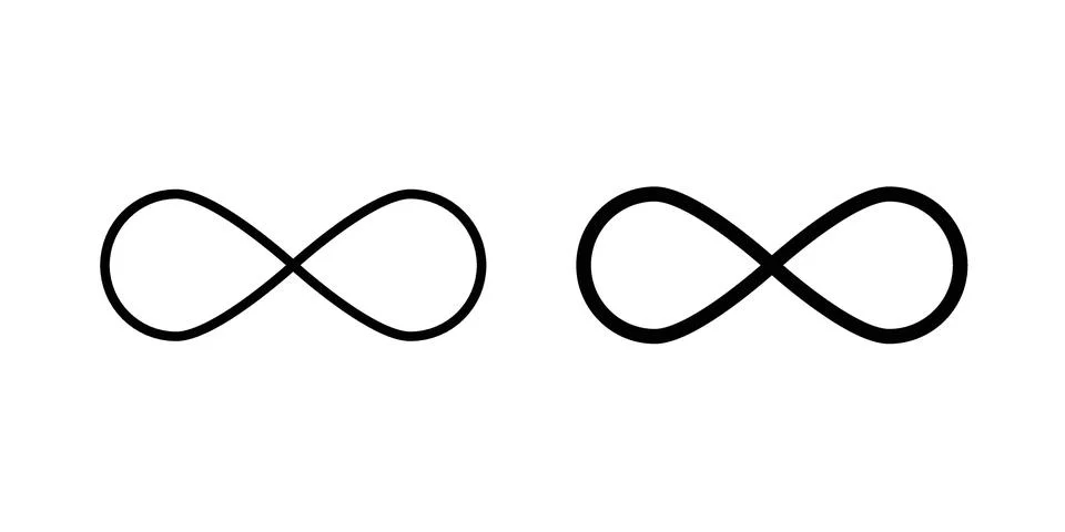 Infinity icon silhouette vector set. thin line pack Stock Illustration