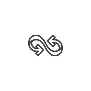 Infinity icon. Simple style infinity poster background symbol. Infinity bra.. Stock Illustration