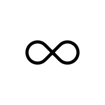 Infinity icon. Simple style infinity poster background symbol. Infinity bra.. Stock Illustration