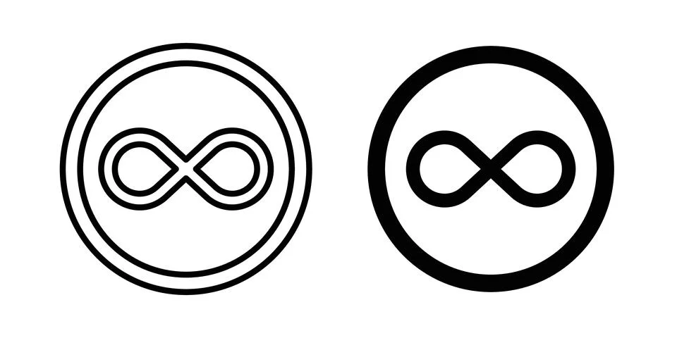 Infinity icon symbol. Flat and Stroke Vector illustration Stock Illustration