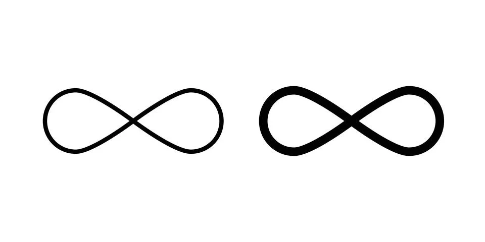 Infinity icon vector, symbol, logo illustrations 库存插图