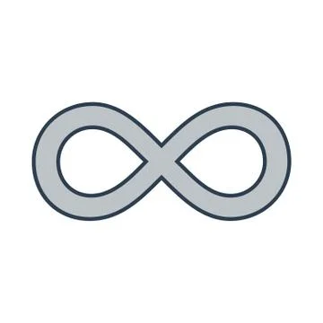 Infinity Icon on white background. Illustrazione stock