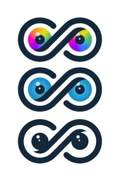 Infinity icons with eyeballs Stock-Illustration