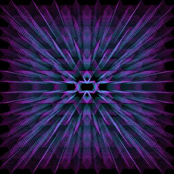 Infinity illusion of contour lines converging in the center on a black back.. Stock Illustration