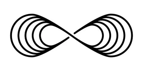 Infinity Illustration In Flat Style Vector. Black Vector Illustration Stock Illustration