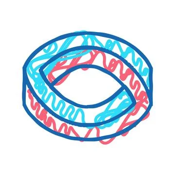 Infinity impossible geometric shape icon doodle illustration 스톡 일러스트