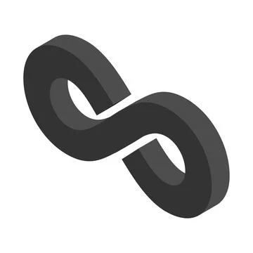 Infinity isometric geometric icon, mathematical tattoo symbol, endless abstra Stock Illustration