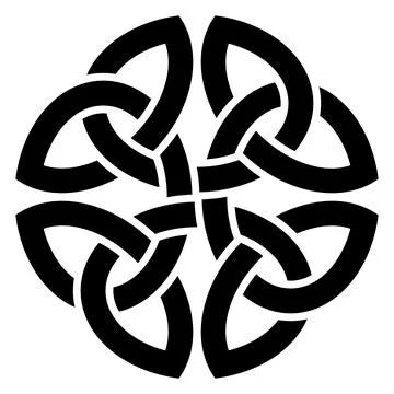 Infinity knot in black. Celtic symbol. Isolated background. Stock Illustration