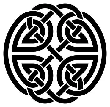 Infinity knot in black. Celtic symbol. Isolated background. Stock Illustration