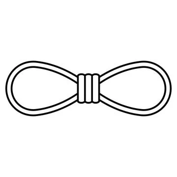 Infinity knot bow tie symmetrical outline vector decorative illustration Stock-Illustration