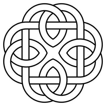 Infinity knot outline in black. Celtic symbol. Isolated background. Stock Illustration