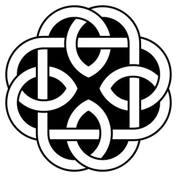 Infinity knot outline in black. Celtic symbol. Isolated background. Stock Illustration