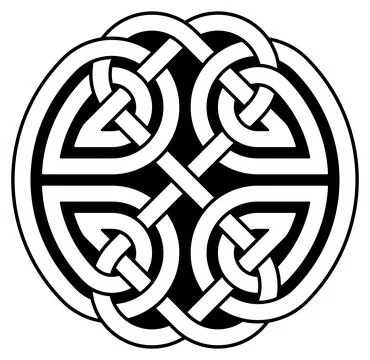 Infinity knot outline in black. Celtic symbol. Isolated background. Stock Illustration