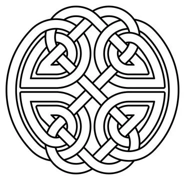 Infinity knot outline in black. Celtic symbol. Isolated background. Stock Illustration