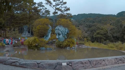 Infinity Lake located within the Clay Sculpture Tunnel in Da Lat Stock-Footage 333381694