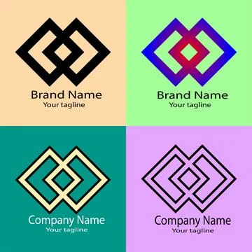 Infinity Layers or Unity Matrix aesthetic logo for company or organization. Stock Illustration