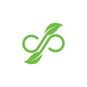 Infinity leaf concept  vector icon Stock Illustration