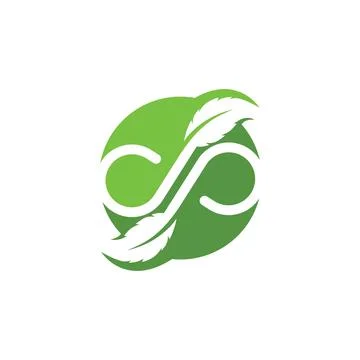 Infinity leaf concept  vector icon 스톡 일러스트