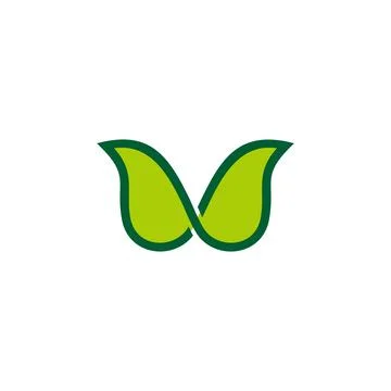 Infinity leaf green simple curve logo vector Stock Illustration