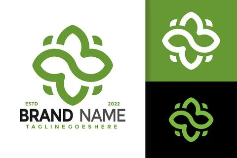 Infinity Leaf Logo Design, brand identity logos vector, modern logo, Logo Des Illustrazione stock