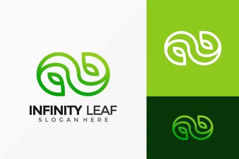 Infinity Leaf Logo Design. Creative Idea logos designs Vector illustration te Stock Illustration