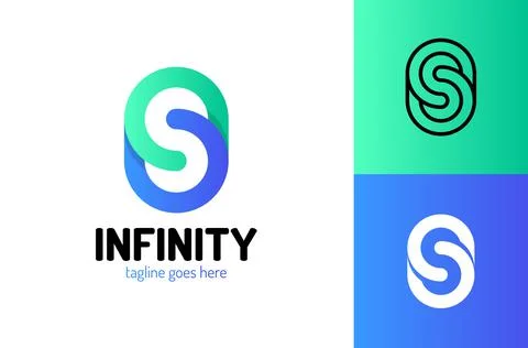 Infinity Letter S Logo Design Template. Vector logo design for business. S le Stock Illustration
