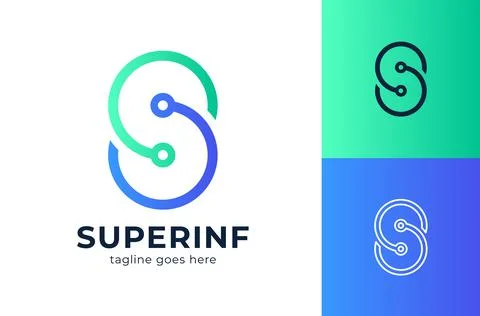 Infinity Letter S Logo. Infinity Technology Network Abstract Logo Vector Stock Illustration