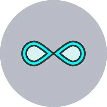 Infinity Line Filled Circle Icon Stock Illustration