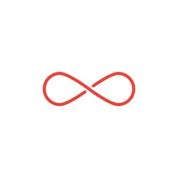 Infinity Line Red Icon On White Background. Red Flat Style Vector Illustration Stock Illustration