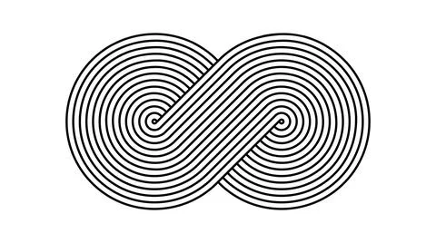 Infinity line sign. Mobius eternal symbol. Stylized moebius endless shape. Black Stock Illustration