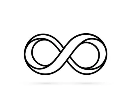 Infinity line symbol on the white background. Stock Illustration