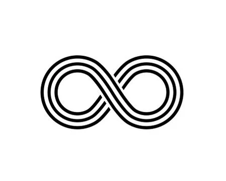 Infinity line symbol on the white background. Illustrazione stock