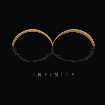 Infinity logo on black background. Creative vector company logo. Stock Illustration