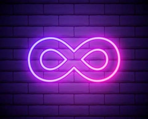 Infinity Logo Creative Concept with Glowing Neon Light Style Bold Double Infi 스톡 일러스트
