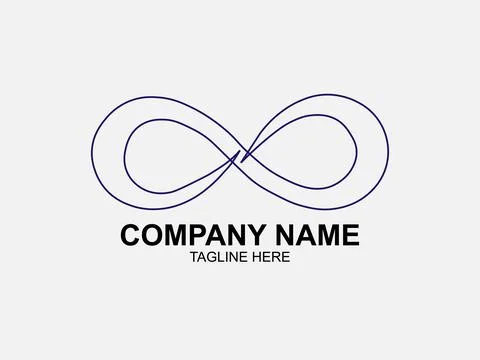 Infinity logo design vector illustrator, line art style Stock Illustration