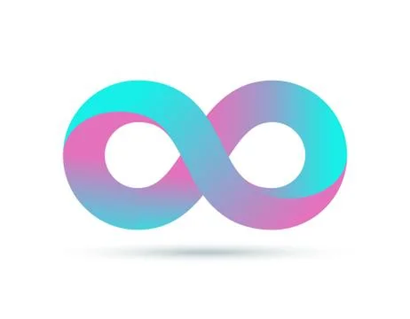 Infinity logo symbol loop icon, infinite 8 mobius cycle Stock Illustration