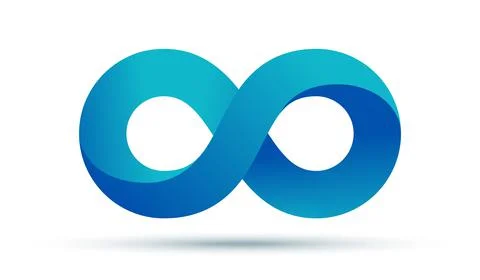 Infinity logo symbol loop icon, infinite 8 mobius cycle Stock Illustration