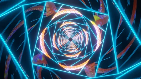 Infinity loop of colorful tunnel Stock Footage 128878036