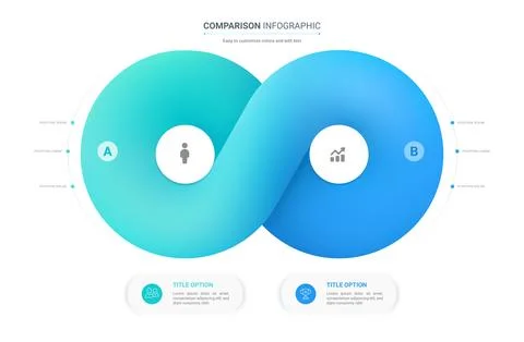 Infinity Loop Comparison Infographic Template Background with Two Business .. 库存插图