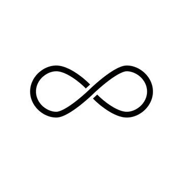 Infinity loop flat glyph style symbol icon on white background vector Stock Illustration