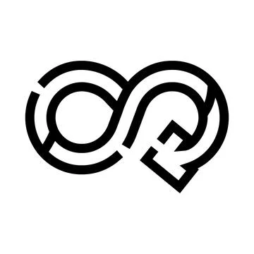 Infinity loop forming abstract geometric line art Stock Illustration